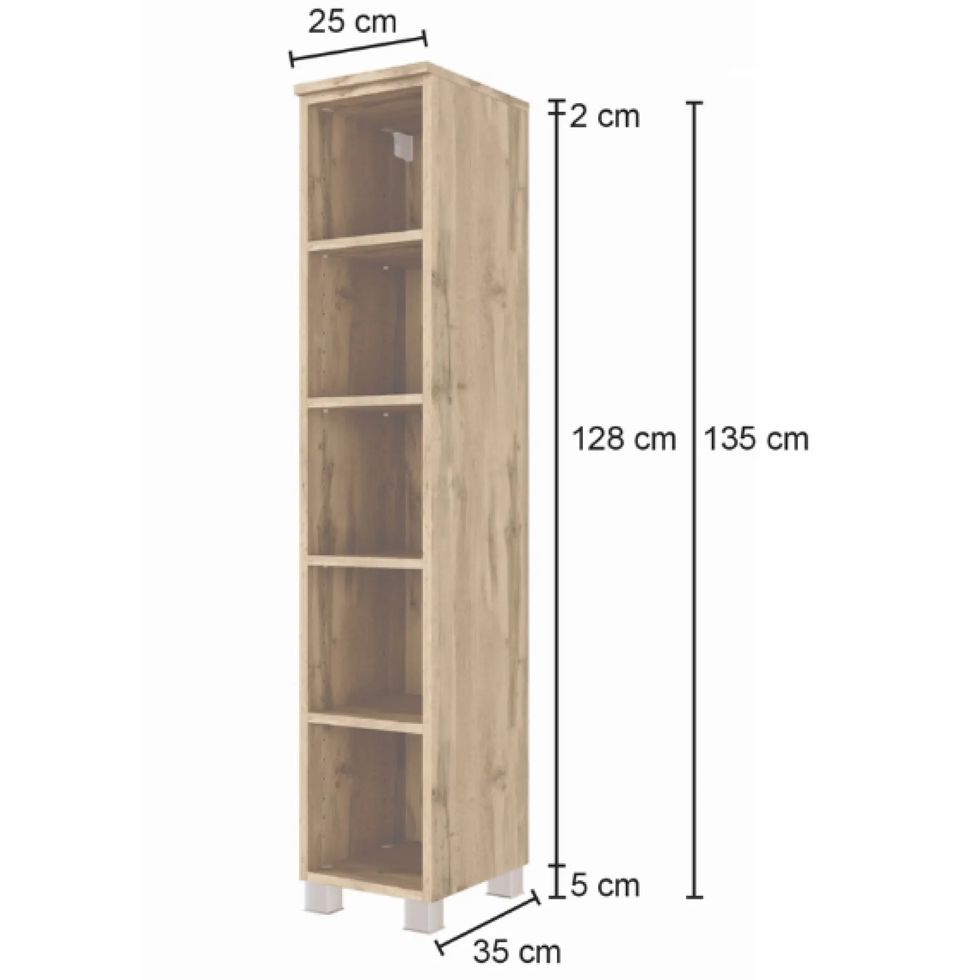 Held MalvoBadezimmer : Spiegelschrank, Waschbeckenunterschrank, Säulenschrank, Regal - Eiche