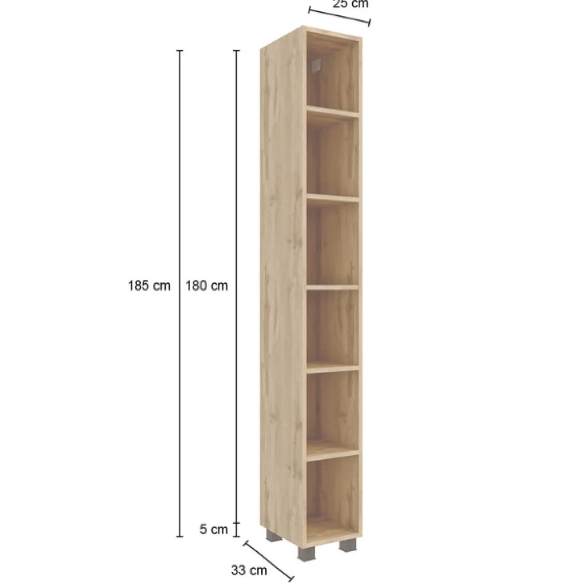 MalvoBadezimmer : Wandschränke, Spiegelschrank, Waschbeckenunterschrank, Säulenschrank, Regal - Eiche