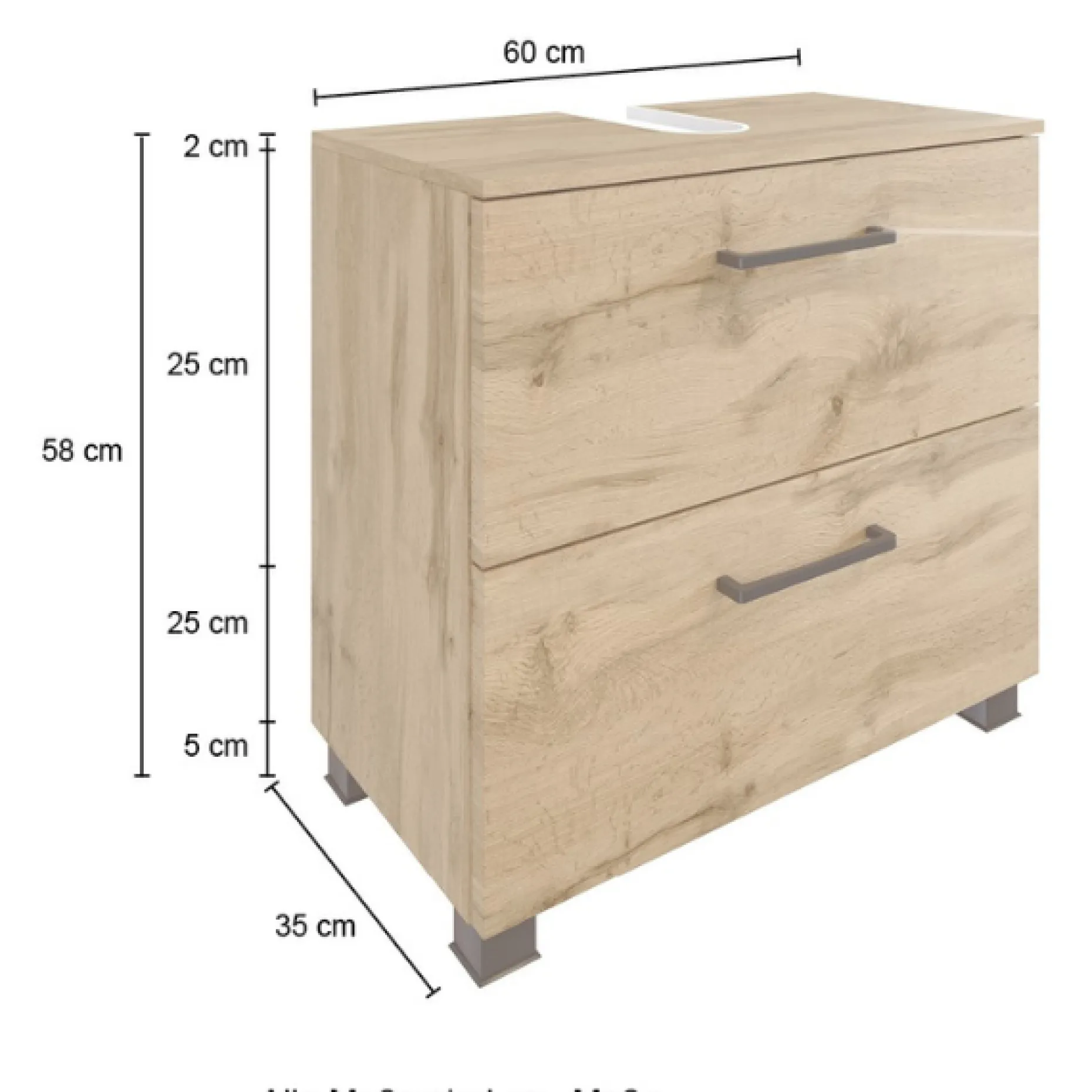MalvoBadezimmer : Wandschränke, Spiegelschrank, Waschbeckenunterschrank, Säulenschrank, Regal - Eiche