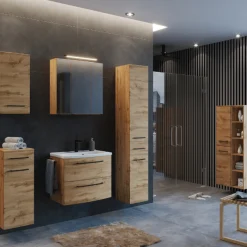 Held MalvoBadezimmer : Wandschränke, Spiegelschrank, Waschtischschrank, Säulenschränke - Eiche