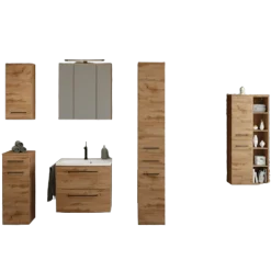 Held MalvoBadezimmer : Wandschränke, Spiegelschrank, Waschtischschrank, Säulenschränke - Eiche