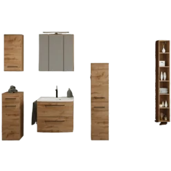 Held MalvoBadezimmer : Wandschränke, Spiegelschrank, Waschtischschrank, Säulenschrank, Regal - Eiche