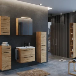 Held MalvoBadezimmer : Wandschränke, Spiegelschrank, Waschtischschrank, Säulenschrank, Regal - Eiche