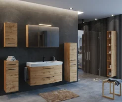 Held MalvoBadezimmer : Wandschränke, Spiegelschrank, Waschtischschrank, Säulenschrank, Regal - Eiche