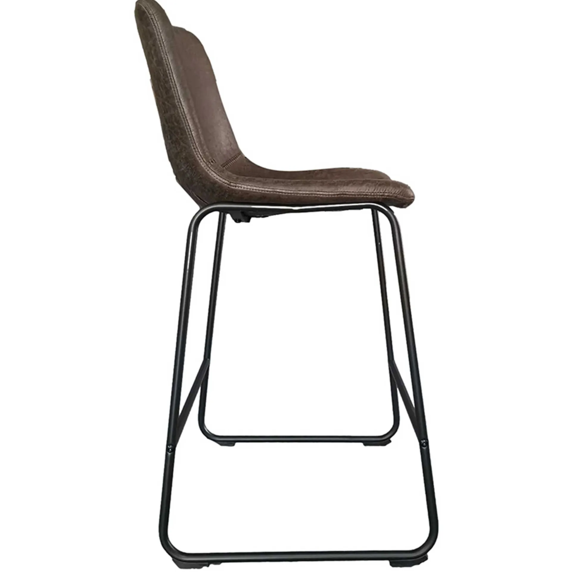 Rousseau Mancia Barhocker PU Dunkel - Metall und Vintage Polsterung