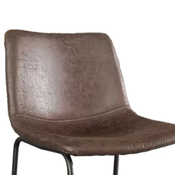 Rousseau Mancia Barhocker PU Dunkel - Metall und Vintage Polsterung