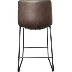 Rousseau Mancia Barhocker PU Dunkel - Metall und Vintage Polsterung