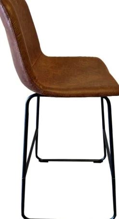 Rousseau Mancia" PU-Barhocker in Cognac 99x48x56 cm - Vintage-Stil