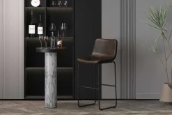 Rousseau Mancia PU Dunkel Barhocker - Vintage PU Polsterung | 99x48x56 cm