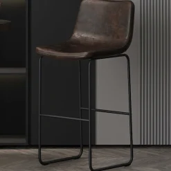 Rousseau Mancia PU Dunkel Barhocker - Vintage PU Polsterung | 99x48x56 cm