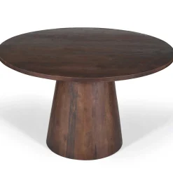 Rousseau Mangolia Runder Tisch 130 cm | Metallgestell, Exotenholzplatte