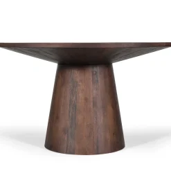 Rousseau Mangolia Runder Tisch 130 cm | Metallgestell, Exotenholzplatte