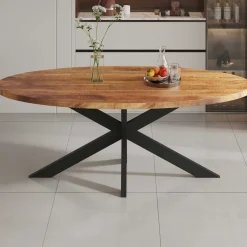 Rousseau Mango Ovaler Holztisch Alexa - Metallgestell - 200 cm