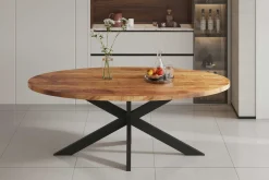 Rousseau Mango Ovaler Holztisch Alexa - Metallgestell - 200 cm