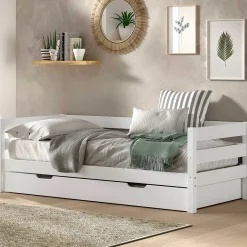 Margrit Weißes Kajuitbett (90 x 200 cm) Rollbett - Belgisches Design