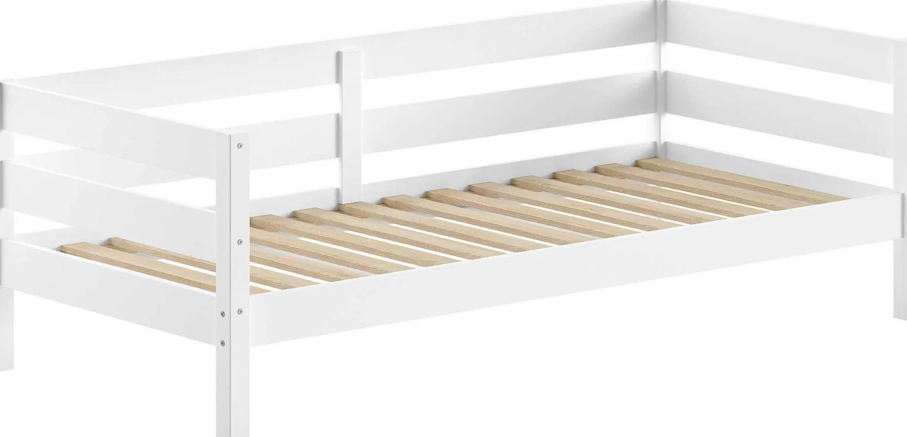 Margrit Weißes Kajuitbett (90 x 200 cm) Rollbett - Belgisches Design