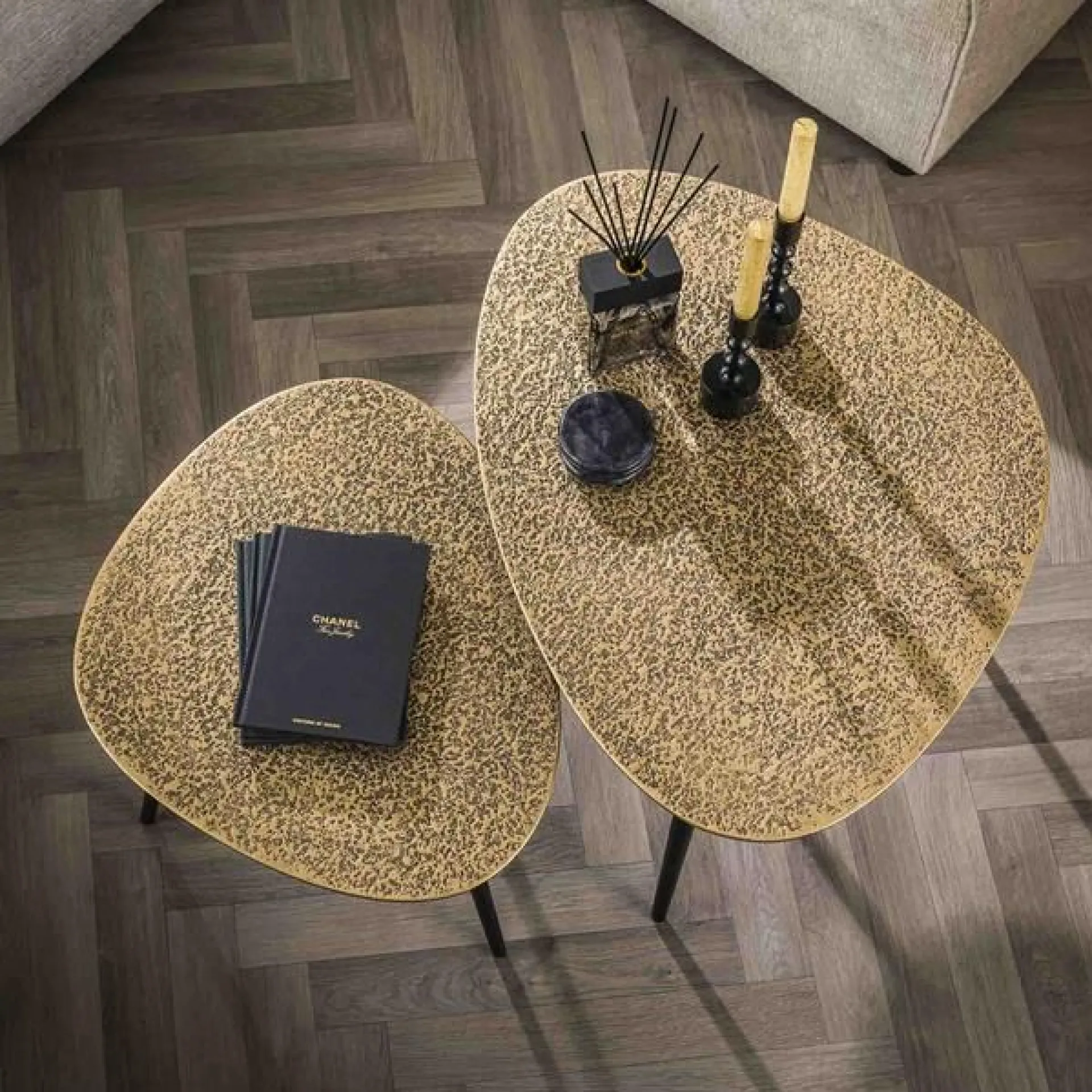 Emob Mariola Couchtisch-Set Bio-Antik-
