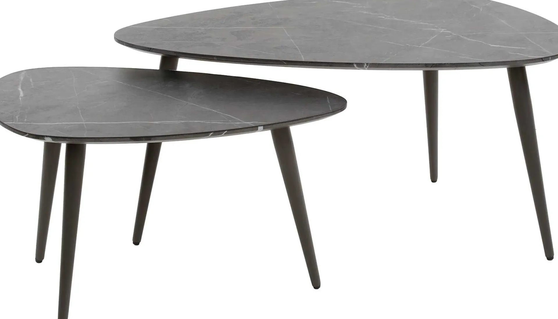 Emob Mariola Satz von 2 Couchtischen 80x44 cm--braun