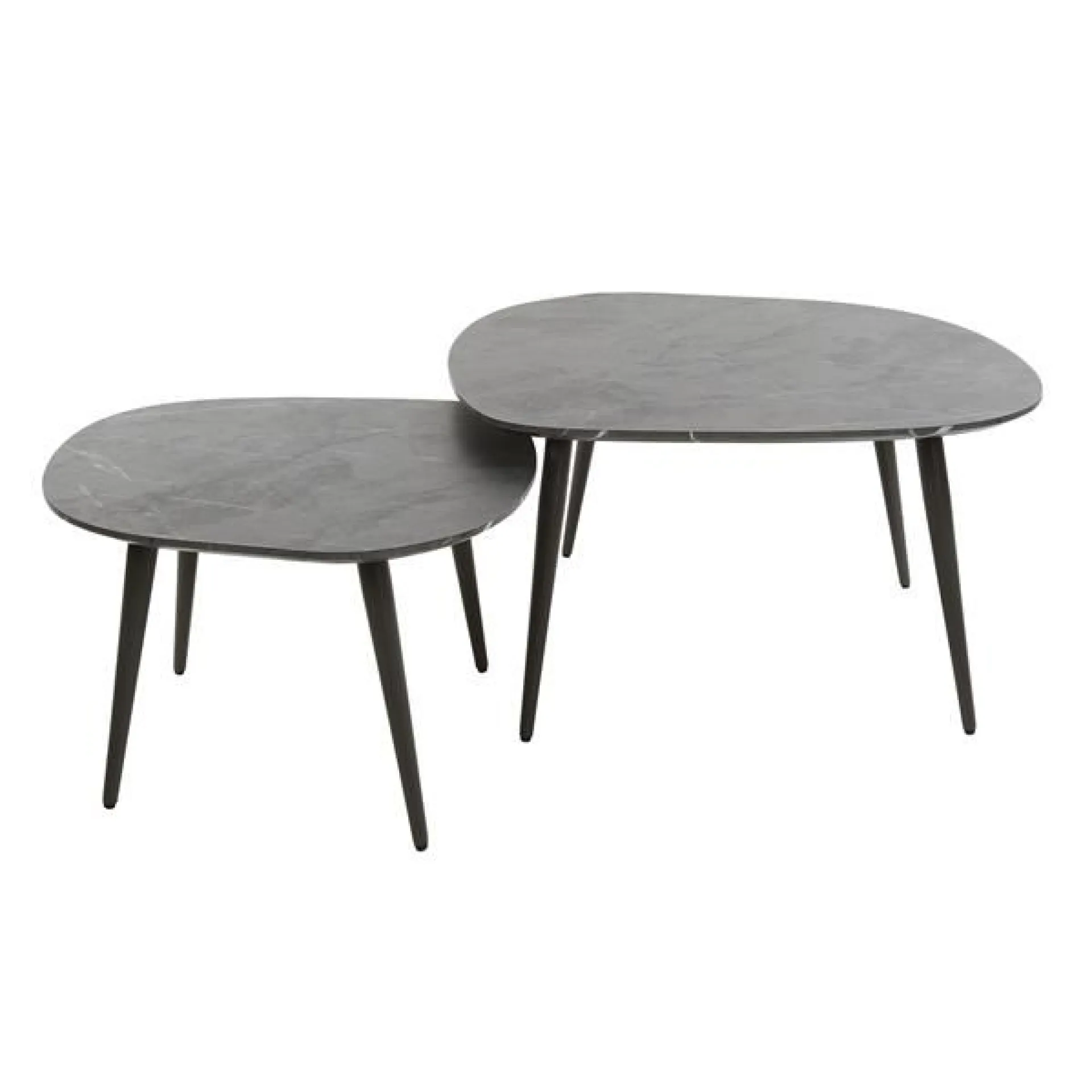 Emob Mariola Satz von 2 Couchtischen 85x79x40 cm--braun