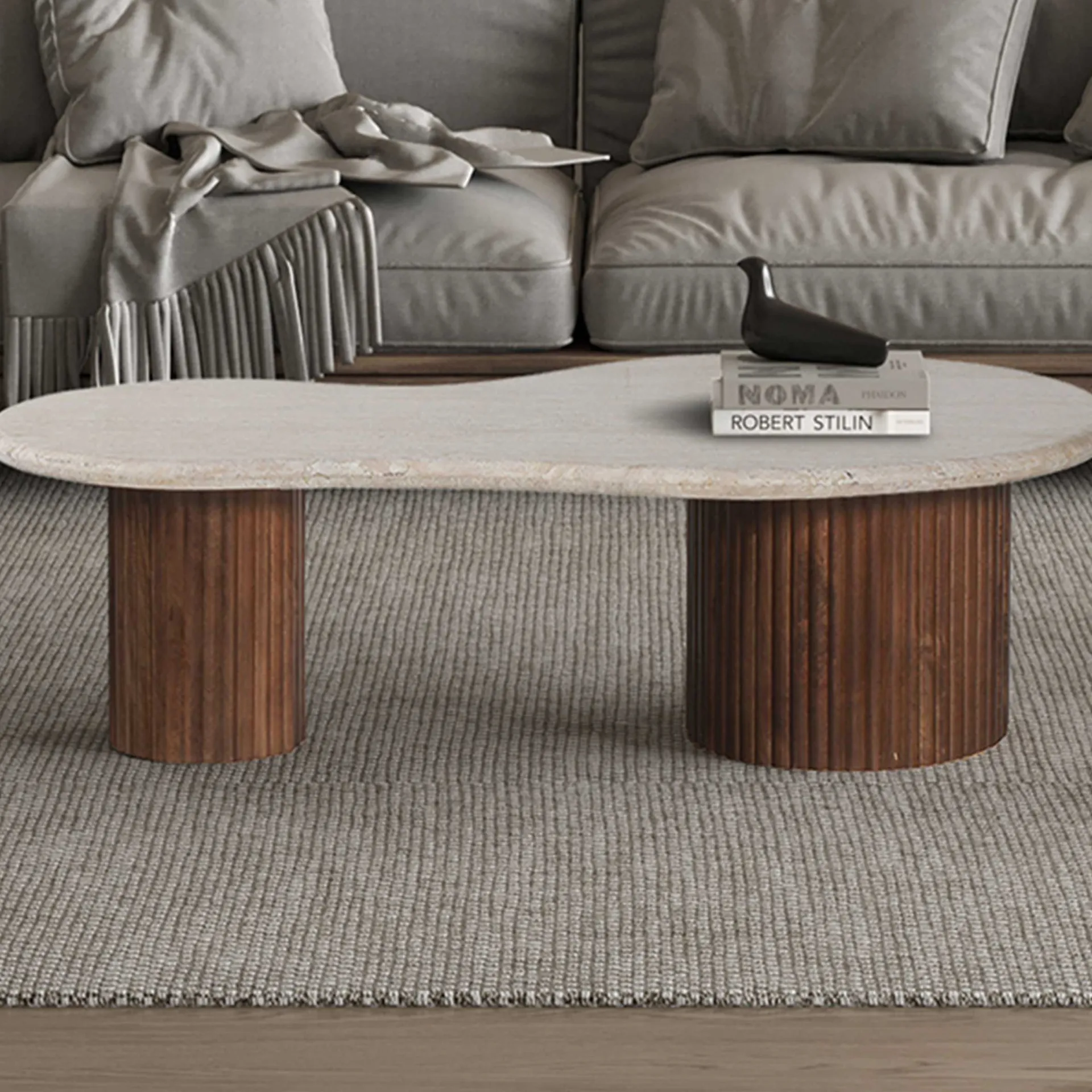Rousseau Marlon Couchtisch | 120 x 60 x 40 cm | Travertin