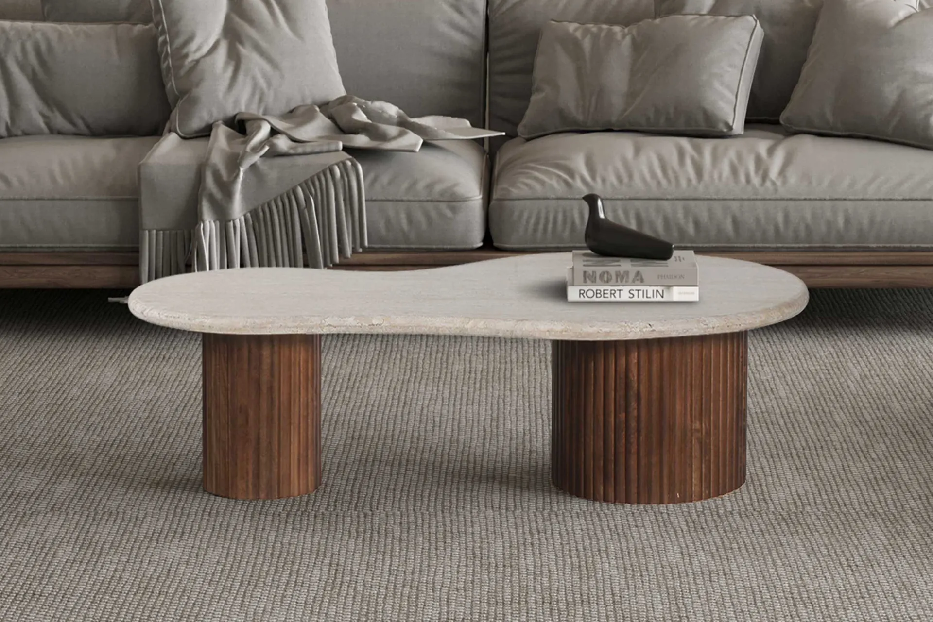 Rousseau Marlon Couchtisch | 120 x 60 x 40 cm | Travertin