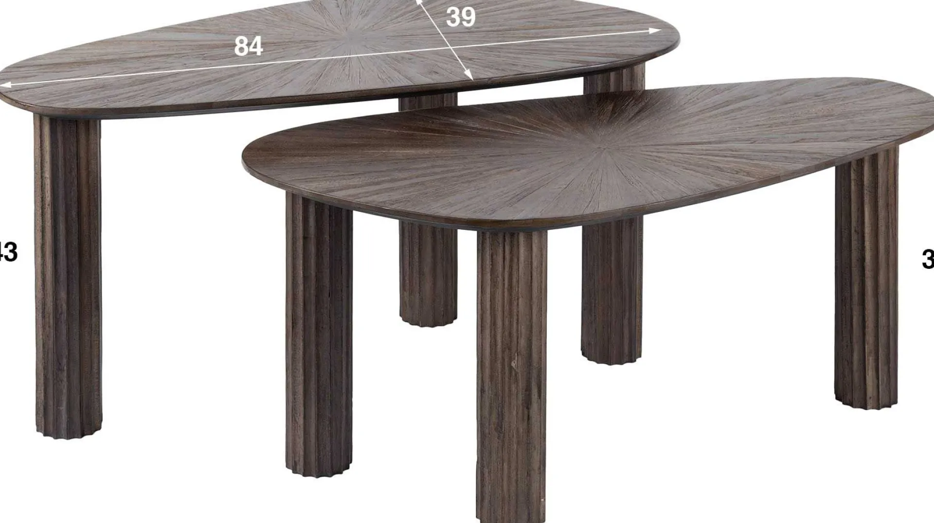 Emob Maya Teak Bio Couchtisch Set/2 - Massiv Teak Espresso