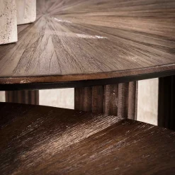 Emob Maya Teak Dreieckiger Couchtisch Set/2 - Espresso