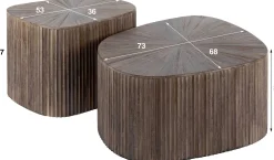 Emob Maya Teak Rechteckig XL Couchtisch Set/2