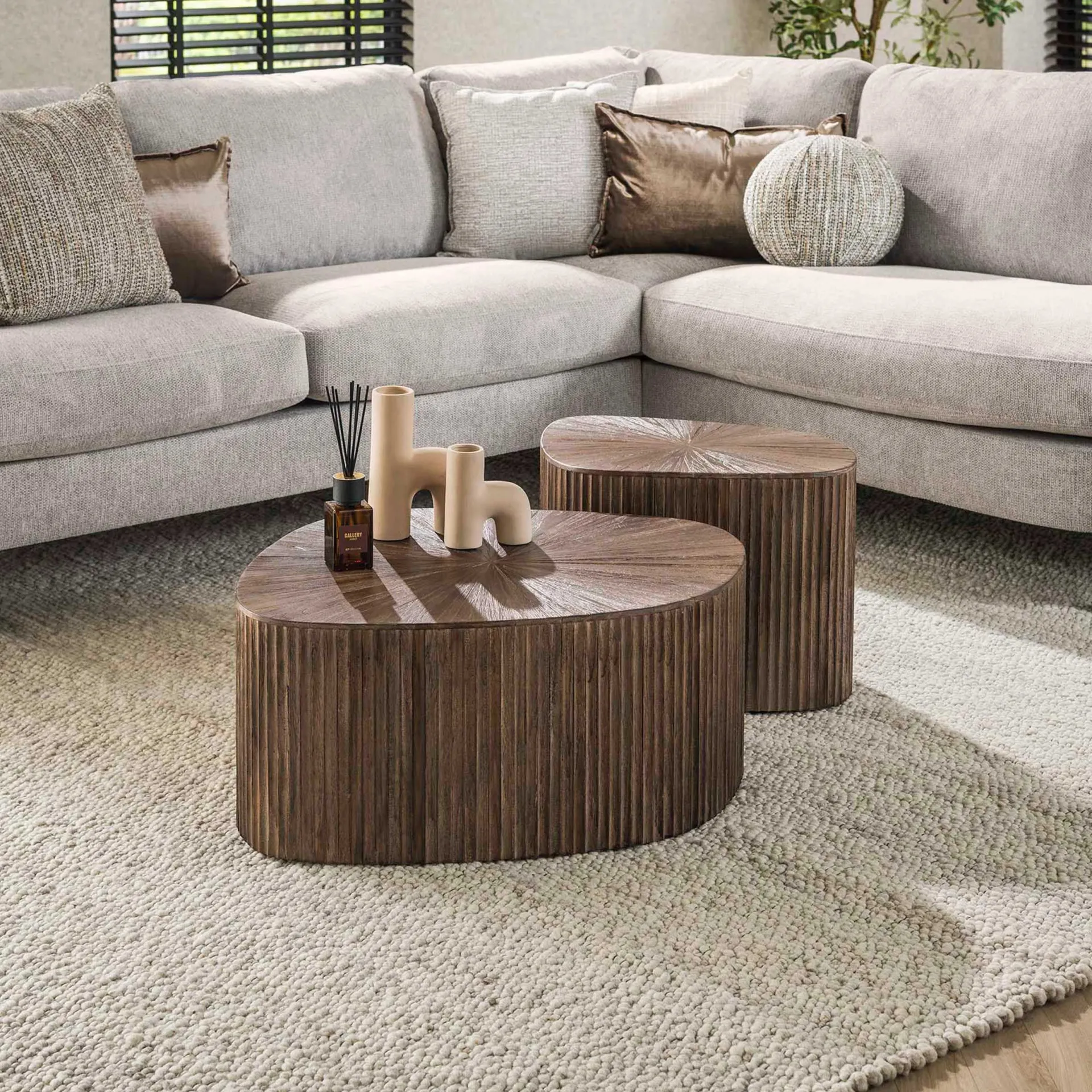 Emob Maya Teak Rechteckig XL Couchtisch Set/2