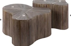Emob Maya Teak Shamrock Couchtisch Set/2 - Massiv Teak Espresso