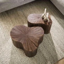 Emob Maya Teak Shamrock Couchtisch Set/2 - Massiv Teak Espresso