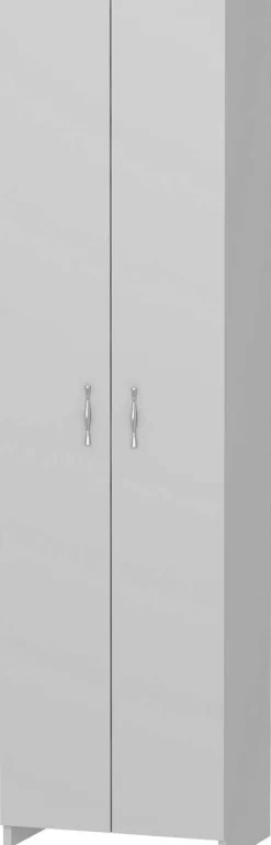 Mehrzweckschrank Atlantis - 100% MELAMINE - Weiß - 49 x 182 x 30 cm