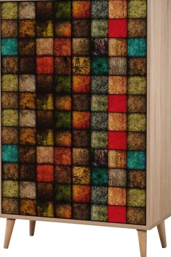 Mehrzweckschrank Multibox - 100% MELAMINE - Sonoma Eiche - 80 x 127 x 36 cm