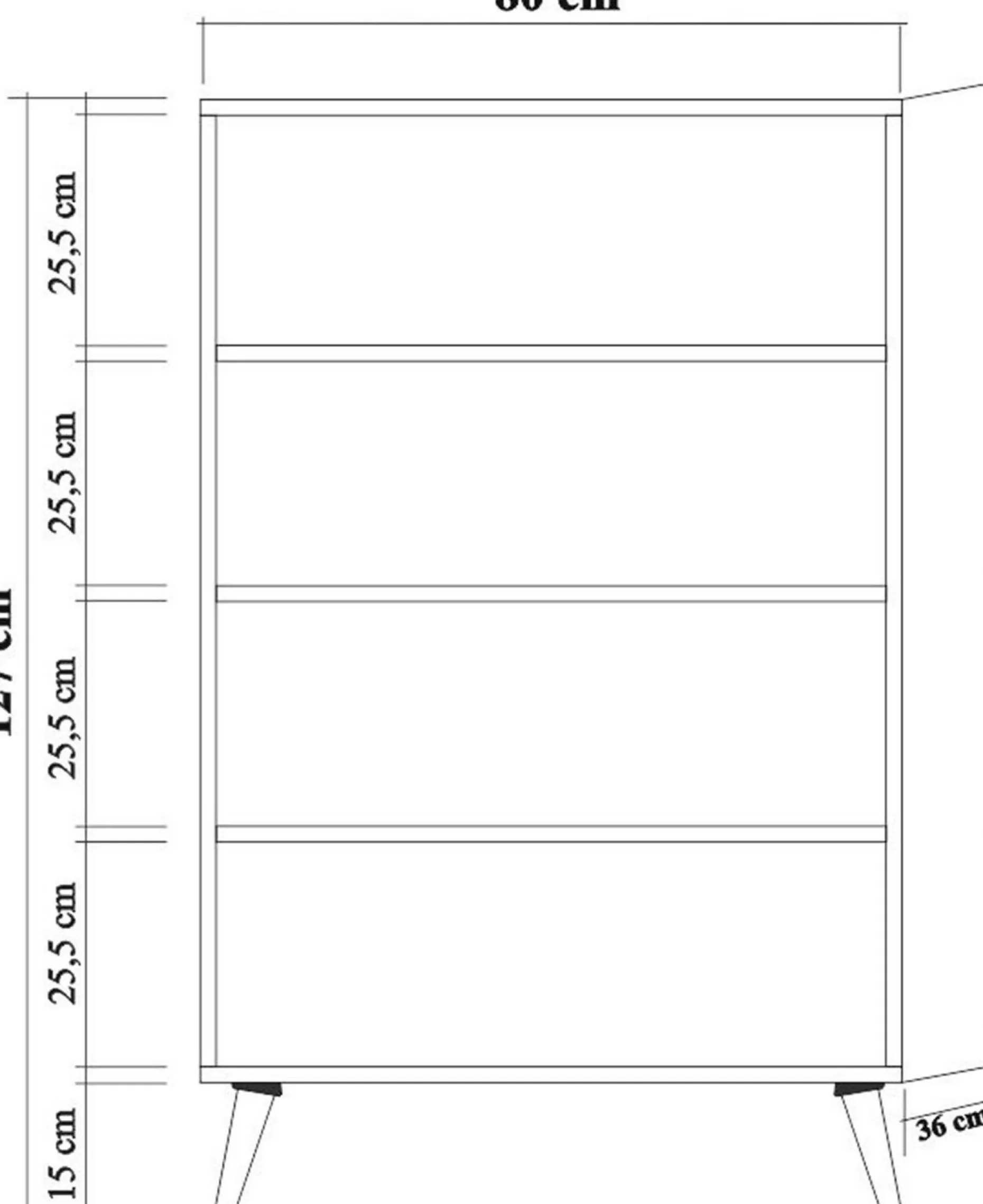 Mehrzweckschrank Multibox - 100% MELAMINE - Sonoma Eiche - 80 x 127 x 36 cm