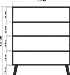 Mehrzweckschrank Multilux - 100% MELAMINE - Mehrfarbig - 95 x 111 x 36 cm