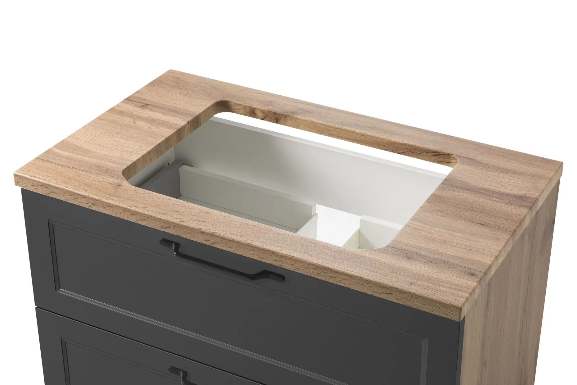 Meran Waschtischunterschrank | 80 x 47 x 65 cm | Eiche grau