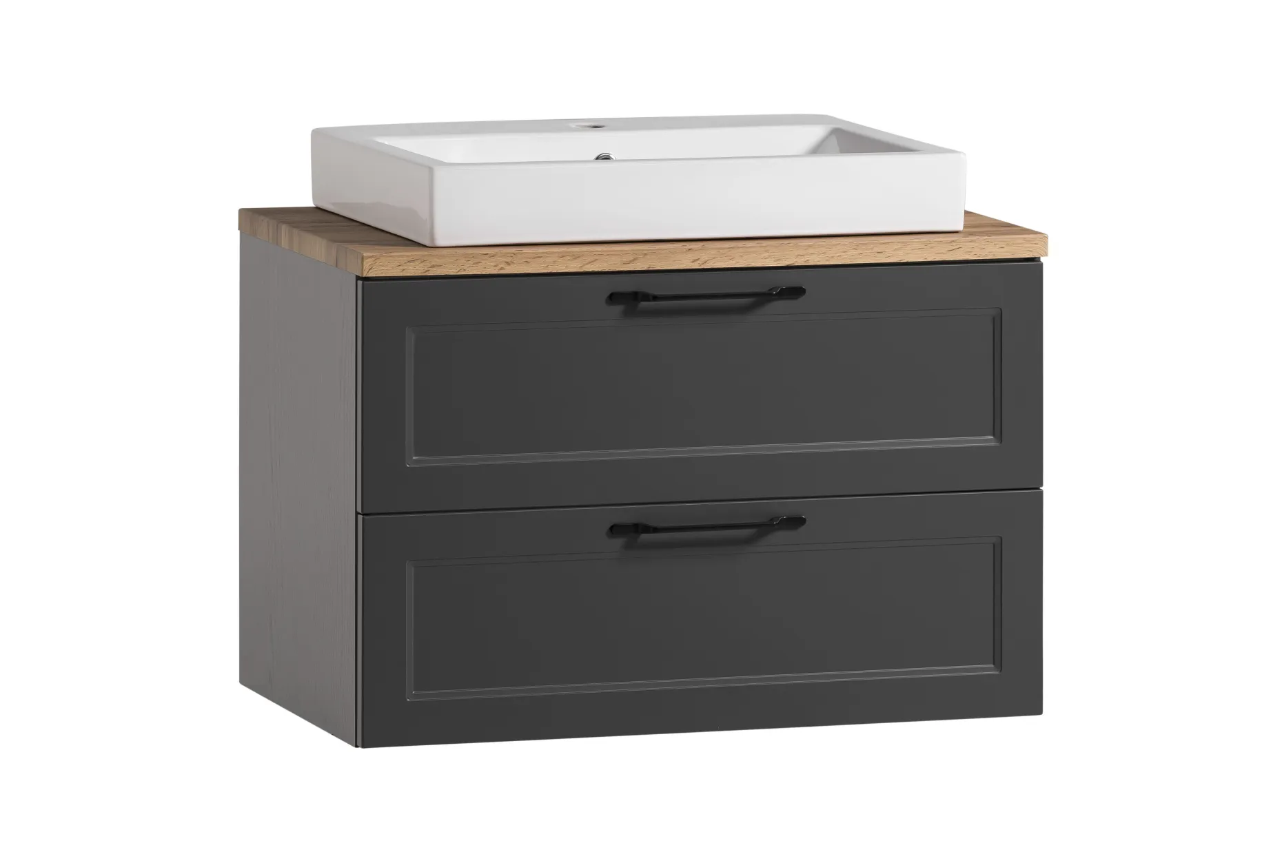 Meran Waschtischunterschrank | 80 x 47 x 65 cm | Eiche grau