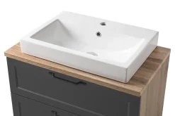 Meran Waschtischunterschrank | 80 x 47 x 65 cm | Eiche grau