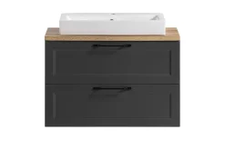 Meran Waschtischunterschrank | 80 x 47 x 65 cm | Eiche grau