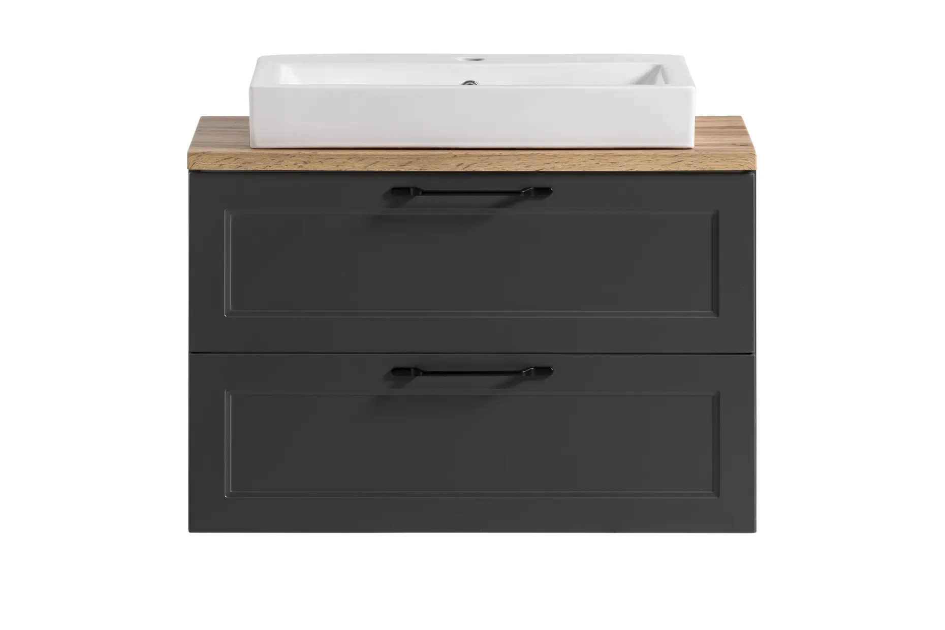 Meran Waschtischunterschrank | 80 x 47 x 65 cm | Eiche grau