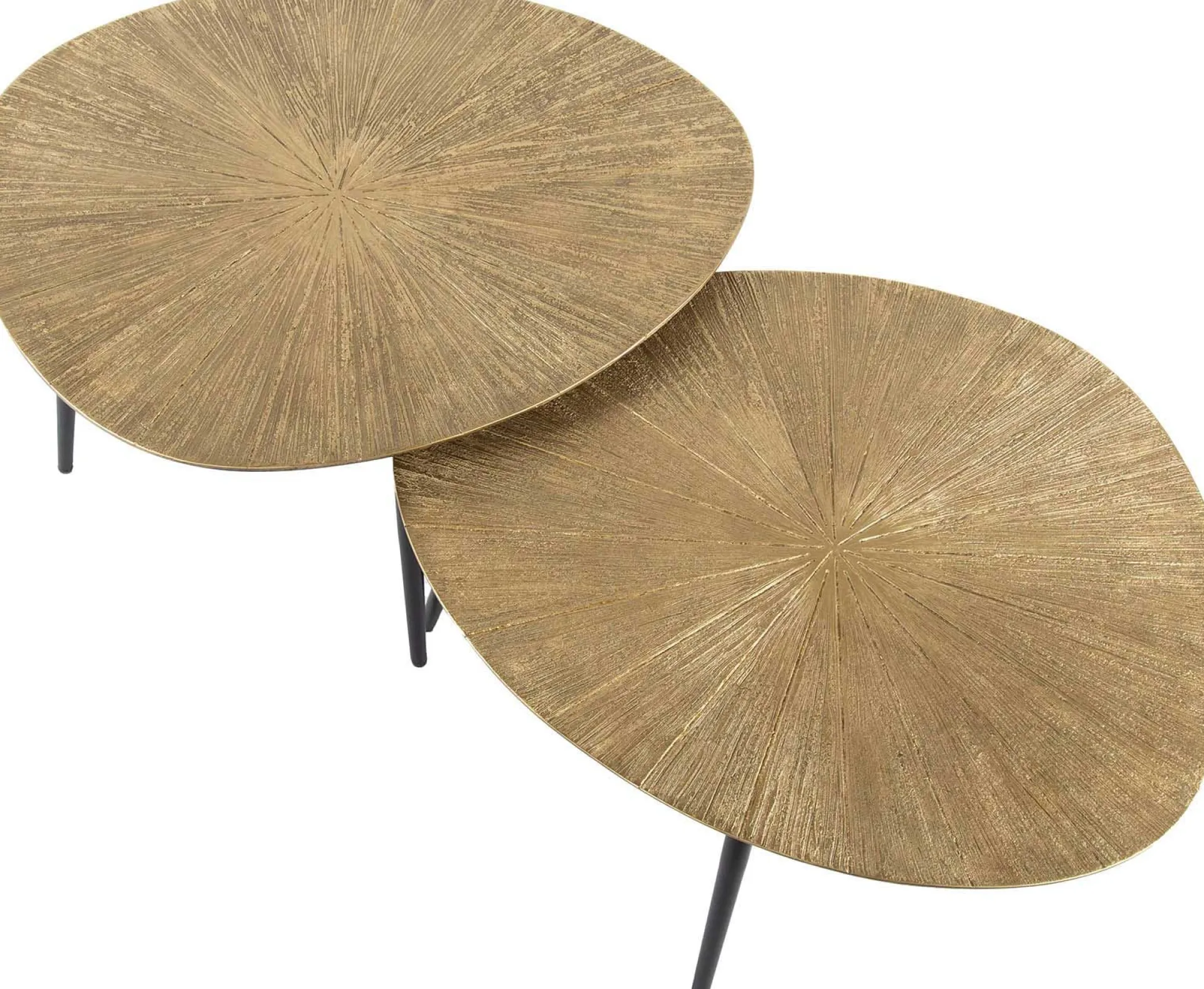 Emob Metallischer Couchtisch in Antik Set/2 - Ray Metal Organic