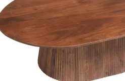 Rousseau Miguel" Ovaler Couchtisch 120 cm hell | Massivholzstruktur und Platte Mango | H-H 37 x B-L 120 x T-P 70 cm