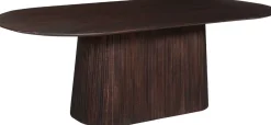Rousseau Miguel Oval Esstisch 230cm Dunkel | Massivholz Mango Struktur und Platte