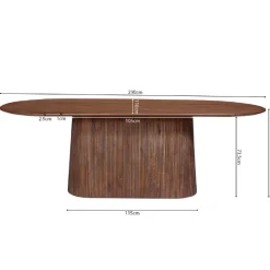 Rousseau Miguel Oval Esstisch 230cm Hell | Massivholz Mango Struktur und Platte