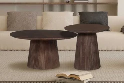 Rousseau Miguel Runder Couchtisch 80cm Dunkel