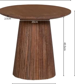 Rousseau Miguel Runder Couchtisch 50cm Hell | Massivholz Mango | H46 x B50 x T50cm