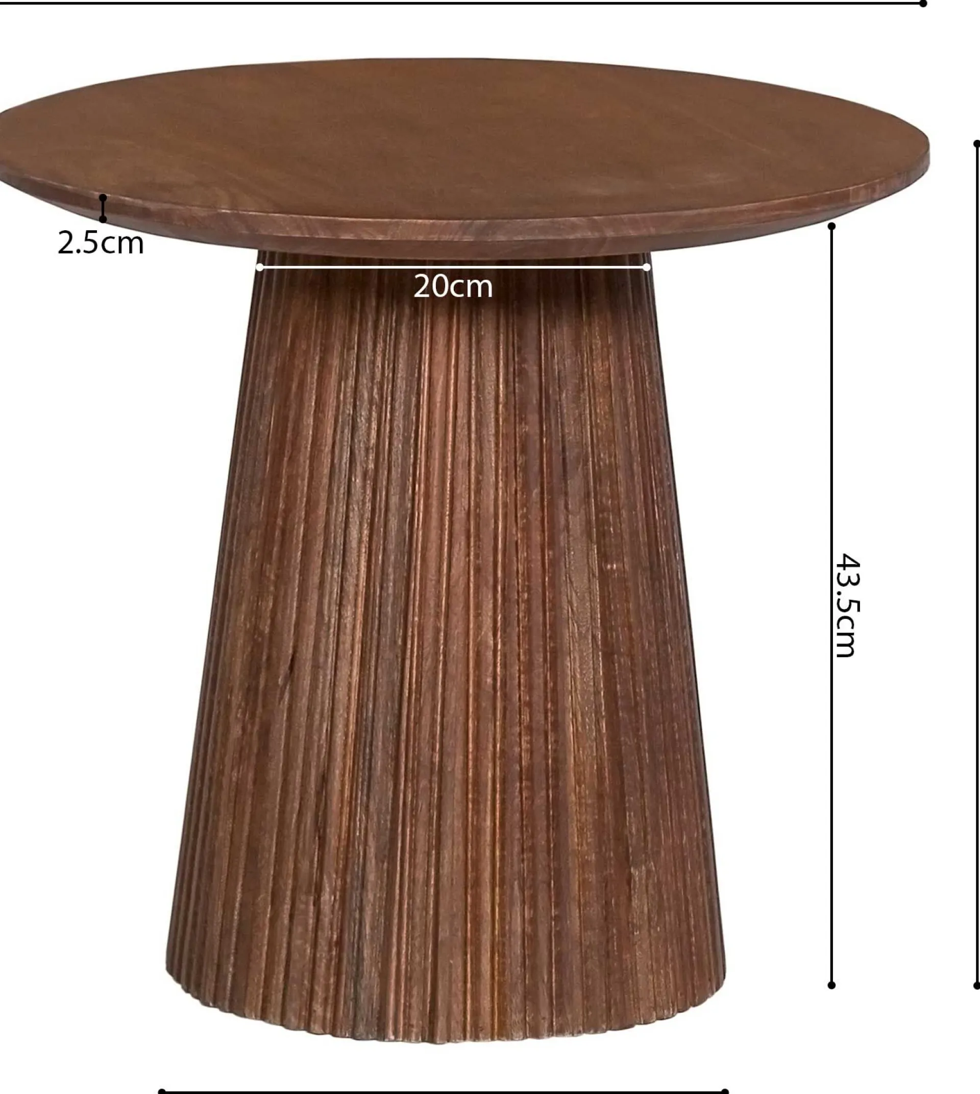 Rousseau Miguel Runder Couchtisch 50cm Hell | Massivholz Mango | H46 x B50 x T50cm