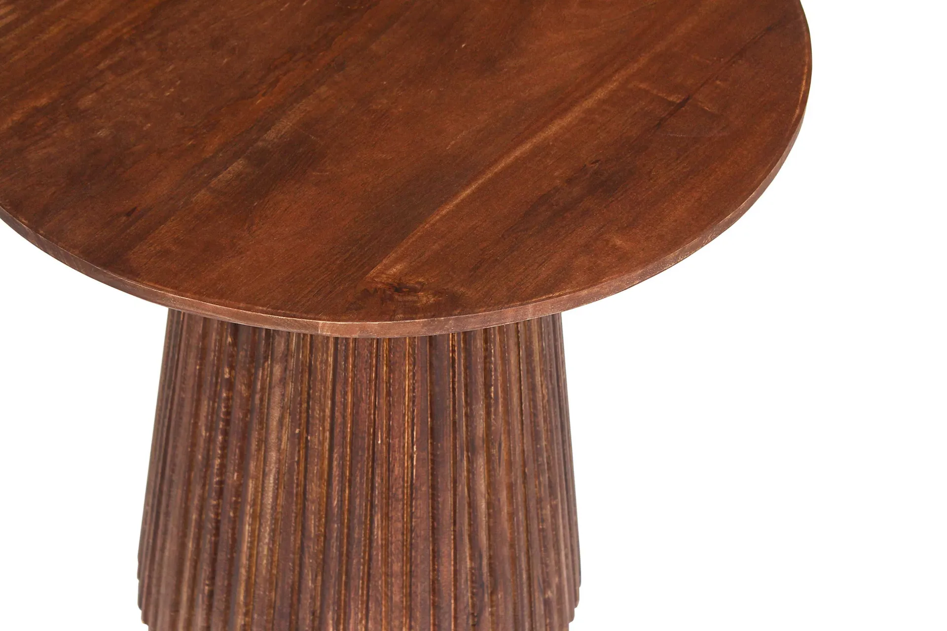 Rousseau Miguel Runder Couchtisch 50cm Hell | Massivholz Mango | H46 x B50 x T50cm