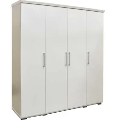 Mike 4-türiger Kleiderschrank: Weiß | 183x160x52cm