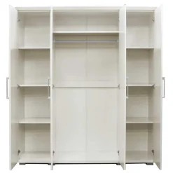 Mike 4-türiger Kleiderschrank: Weiß | 183x160x52cm
